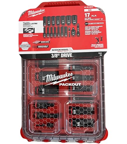Milwaukee Electric - 12PC IMP Duty 3/8DR SAE DP 6-PT Socket Set